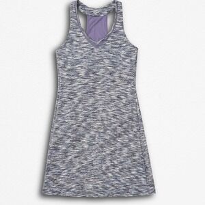 MPG Womens Space Dye Chevron Racerback Athletic Dress Blue Purple Small